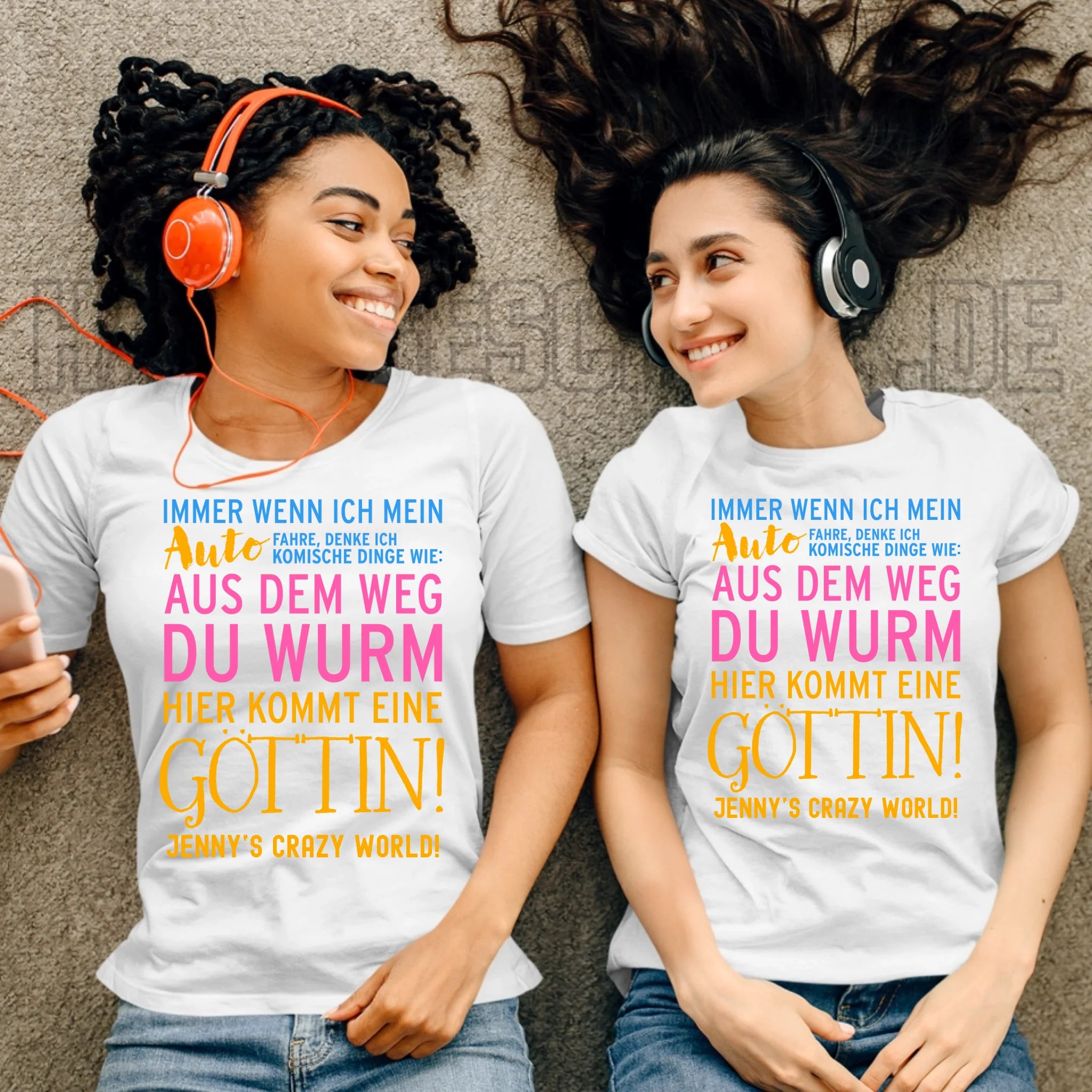 Immer wenn ich Auto • Göttin • Ladies Premium T-Shirt XS-2XL aus Bio-Baumwolle für Damen • Exklusivdesign • personalisiert