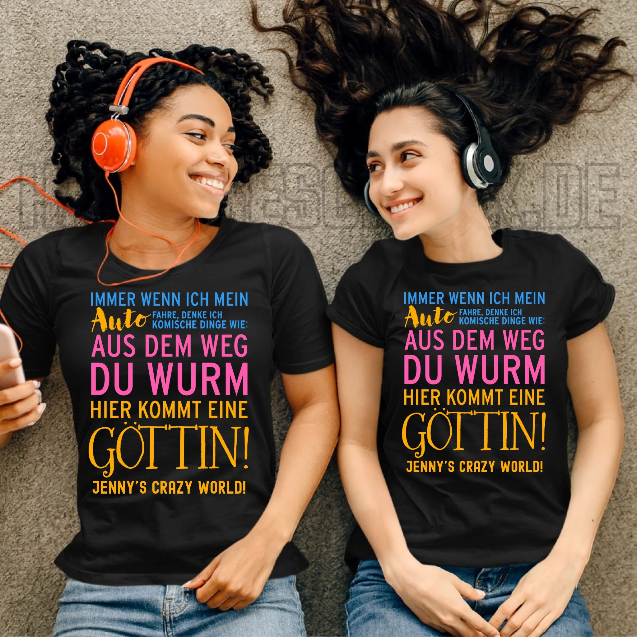 Immer wenn ich Auto • Göttin • Ladies Premium T-Shirt XS-2XL aus Bio-Baumwolle für Damen • Exklusivdesign • personalisiert