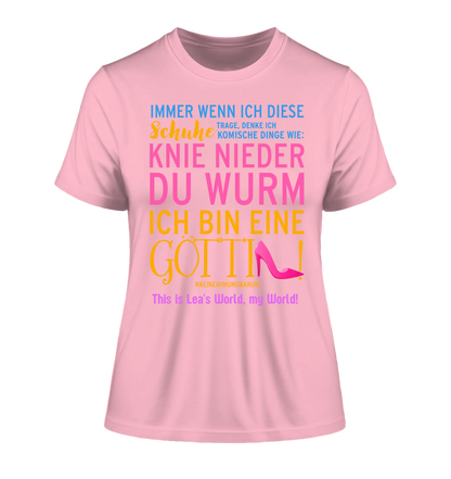 Immer wenn ich Schuhe • Göttin • 4 Versionen • Ladies Premium T-Shirt XS-2XL aus Bio-Baumwolle für Damen • Exklusivdesign • personalisiert