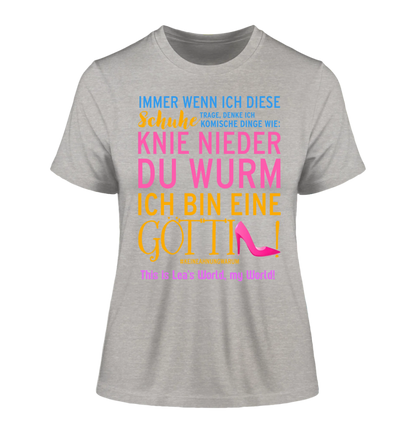 Immer wenn ich Schuhe • Göttin • 4 Versionen • Ladies Premium T-Shirt XS-2XL aus Bio-Baumwolle für Damen • Exklusivdesign • personalisiert