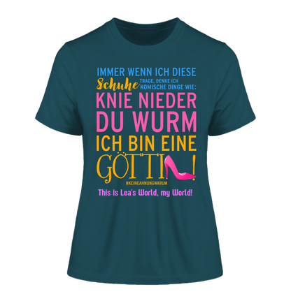 Immer wenn ich Schuhe • Göttin • 4 Versionen • Ladies Premium T-Shirt XS-2XL aus Bio-Baumwolle für Damen • Exklusivdesign • personalisiert