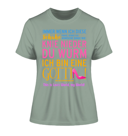 Immer wenn ich Schuhe • Göttin • 4 Versionen • Ladies Premium T-Shirt XS-2XL aus Bio-Baumwolle für Damen • Exklusivdesign • personalisiert