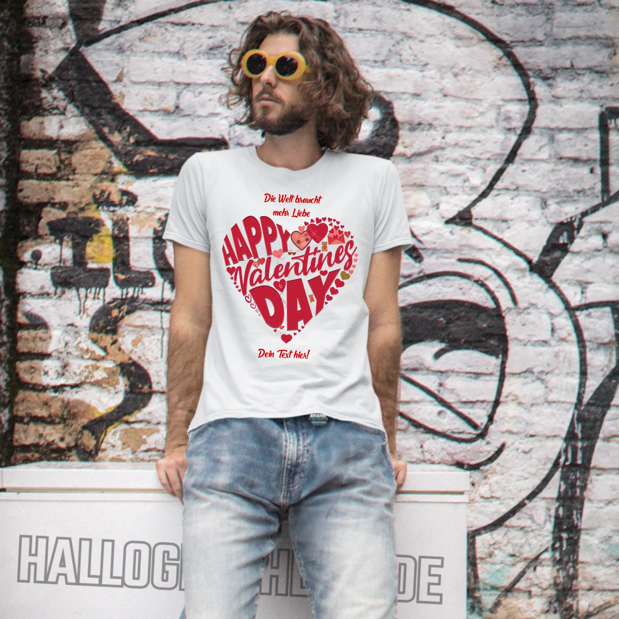 Valentinstag • Herz • Unisex Premium T-Shirt XS-5XL aus Bio-Baumwolle für Damen & Herren • Exklusivdesign • personalisiert