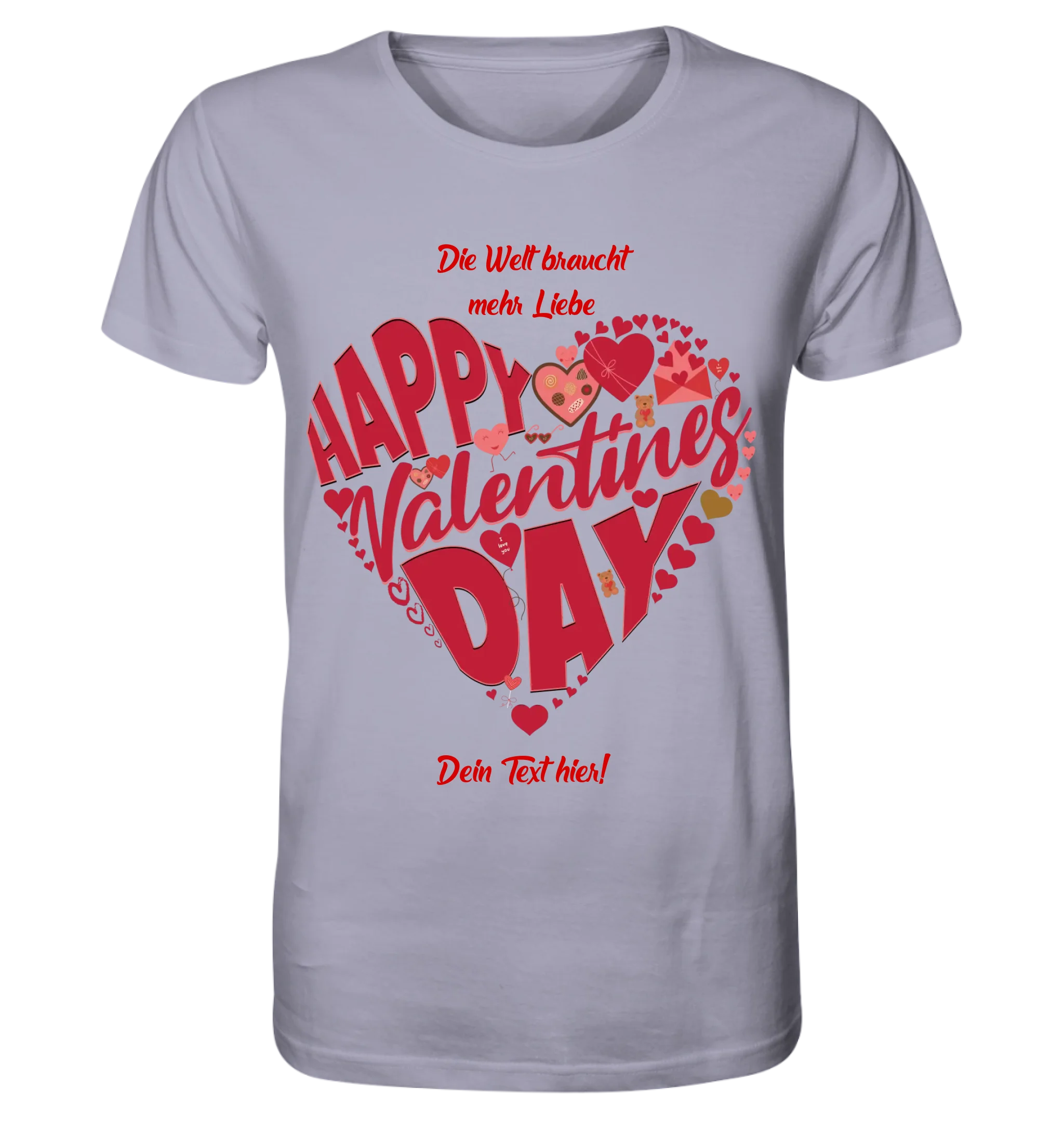 Valentinstag • Herz • Unisex Premium T-Shirt XS-5XL aus Bio-Baumwolle für Damen & Herren • Exklusivdesign • personalisiert