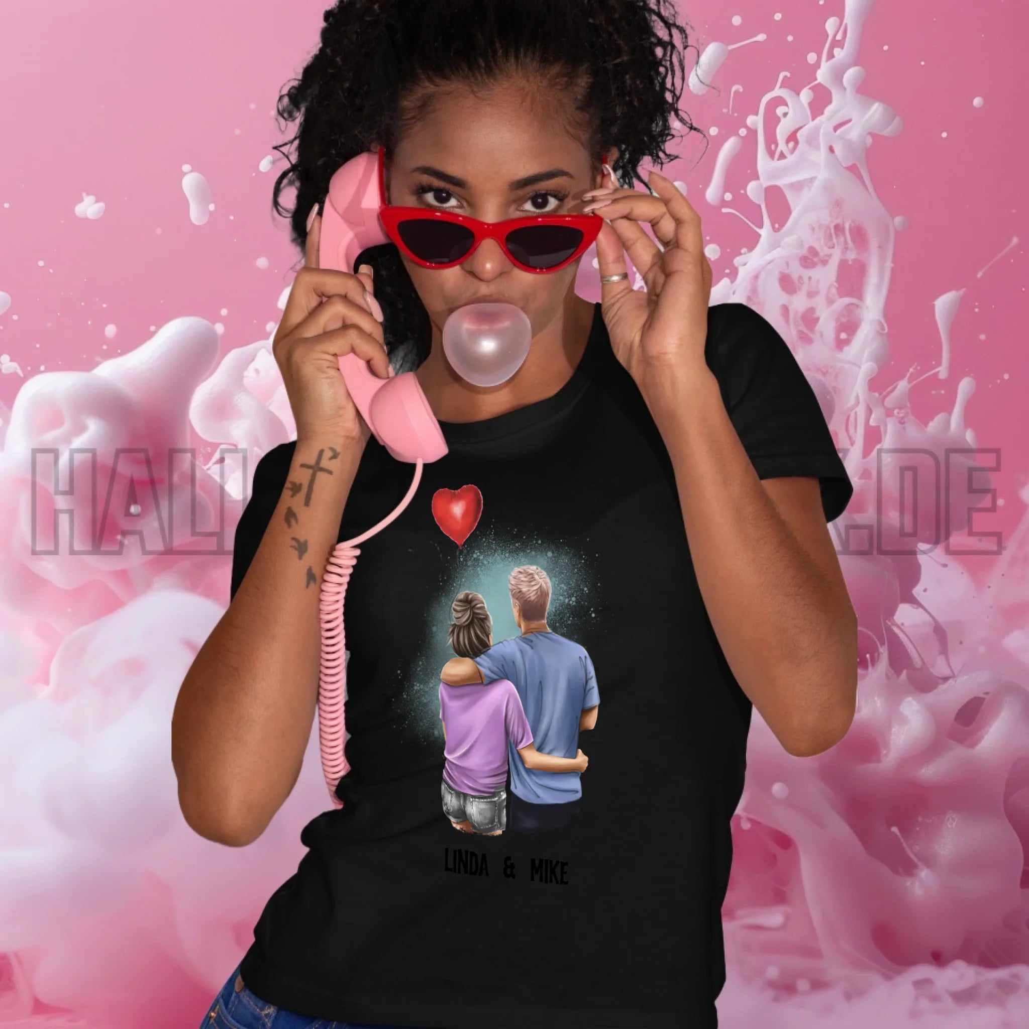 Couple Creator Ballon Love • Liebe • Beziehung • Paar Designer • Ladies Premium T-Shirt XS-2XL aus Bio-Baumwolle für Damen • Exklusivdesign • personalisiert • Motivauswahl • personalisierbar