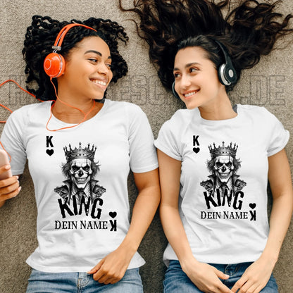 Poker King + dein Name • Ladies Premium T-Shirt XS-2XL aus Bio-Baumwolle für Damen • Exklusivdesign • personalisiert