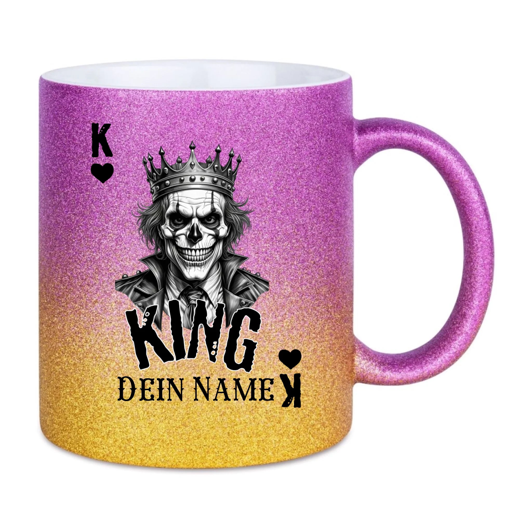 Glitzertasse • Poker King Design • Tasse • personalisiert