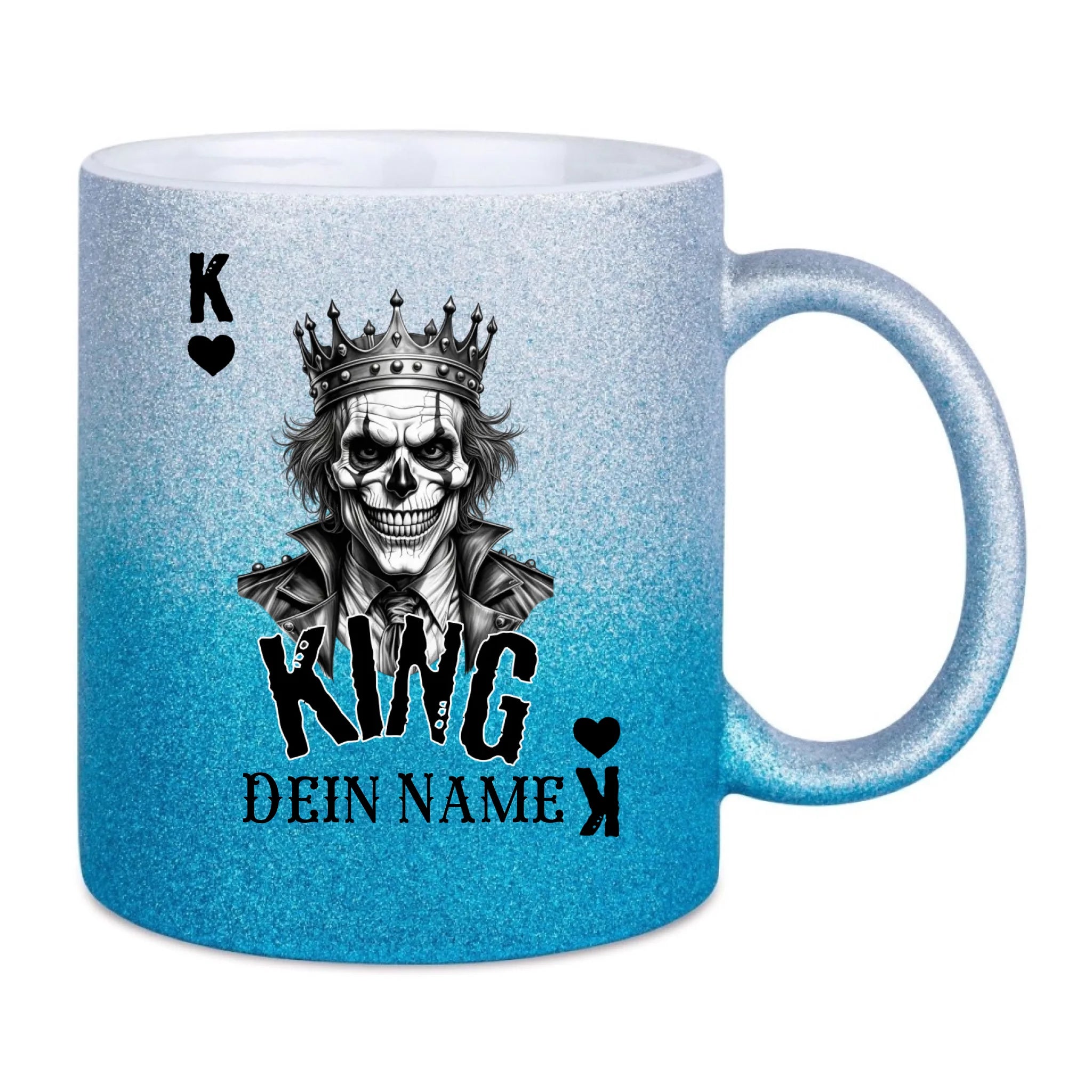 Glitzertasse • Poker King Design • Tasse • personalisiert