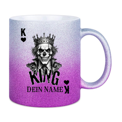 Glitzertasse • Poker King Design • Tasse • personalisiert