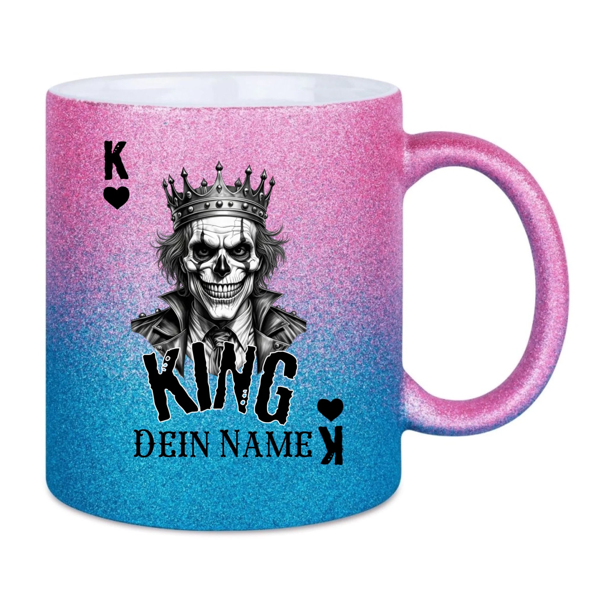 Glitzertasse • Poker King Design • Tasse • personalisiert