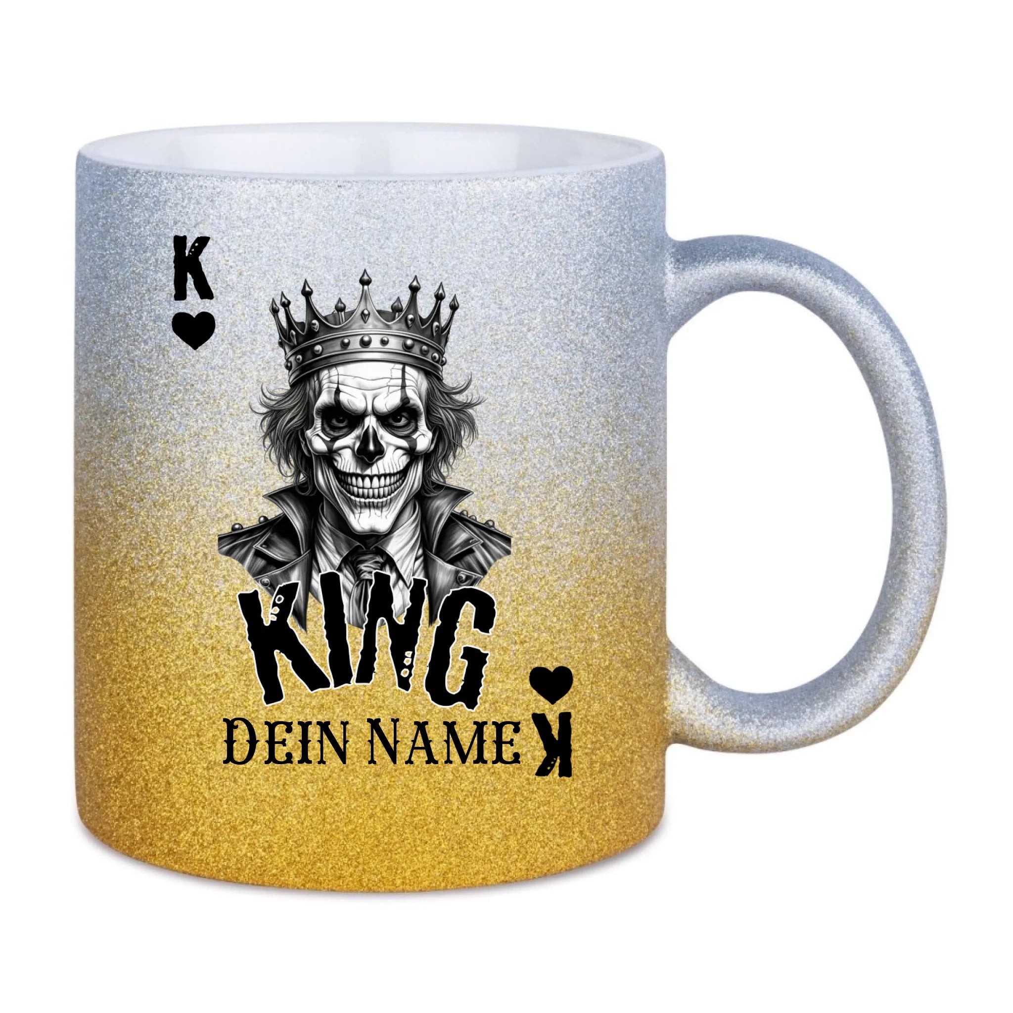 Glitzertasse • Poker King Design • Tasse • personalisiert