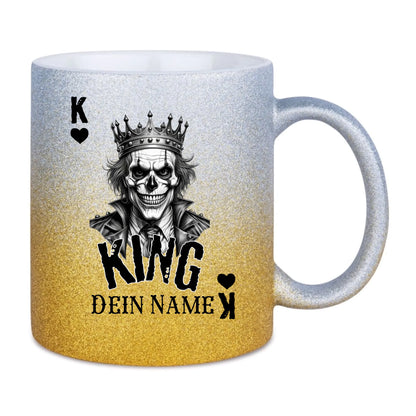 Glitzertasse • Poker King Design • Tasse • personalisiert