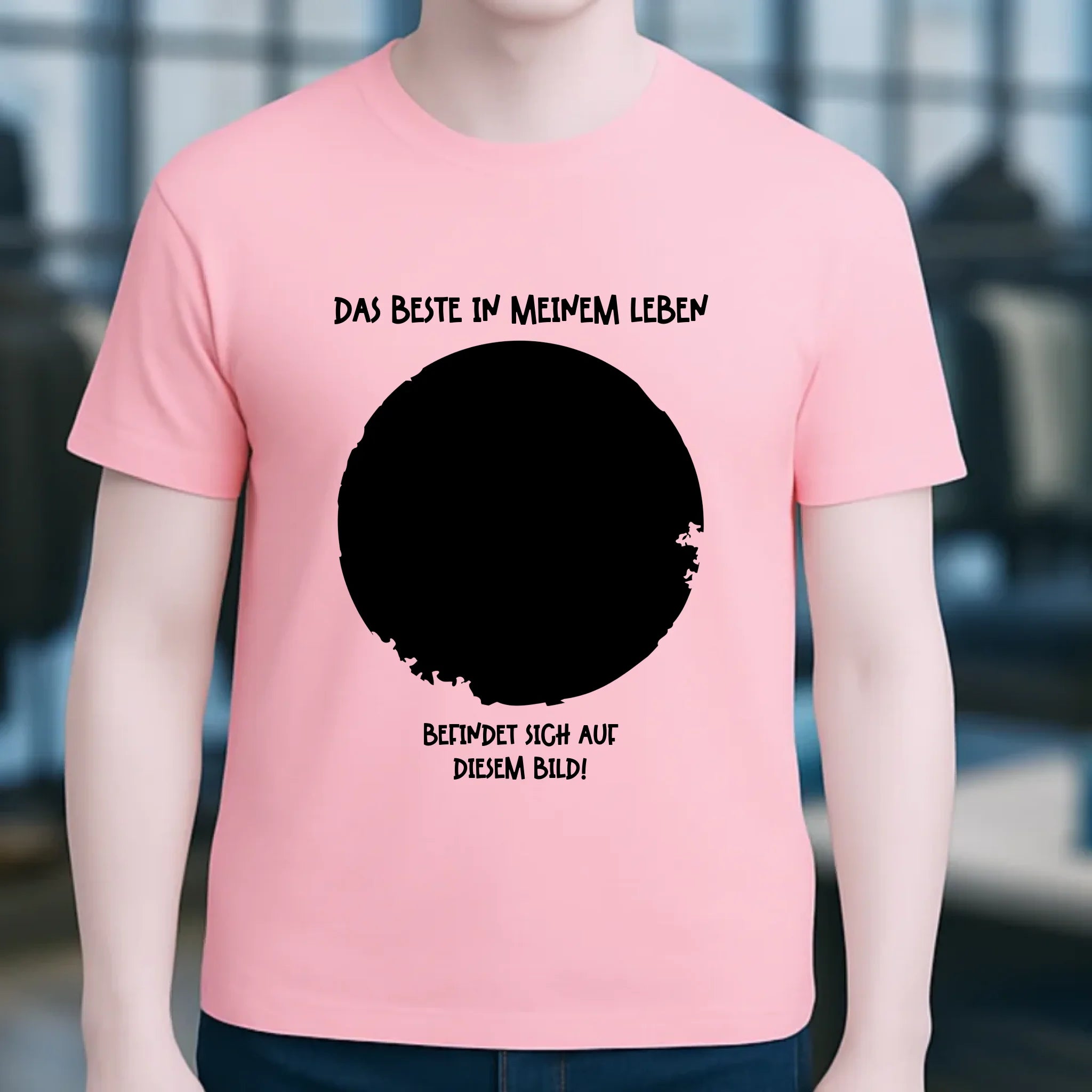 Dein Bild in Kreisform + Text • Unisex Premium T-Shirt XS-5XL aus Bio-Baumwolle für Damen & Herren • Exklusivdesign • personalisiert