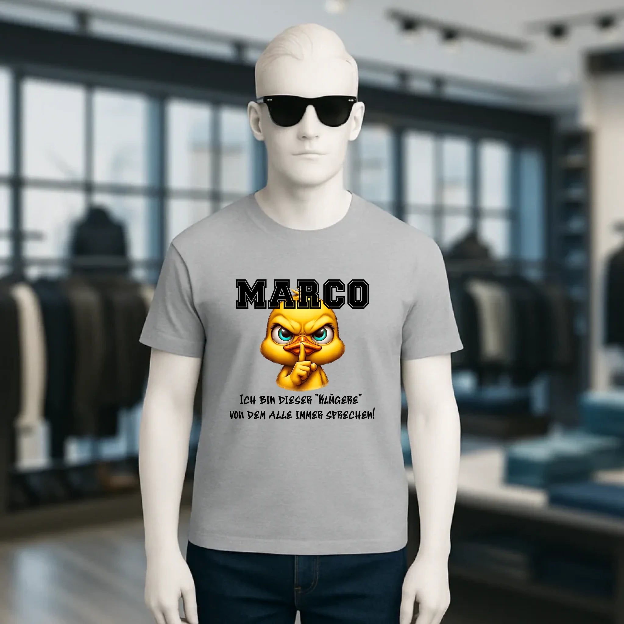 Smart Duck + WUNSCHNAME • Unisex Premium T-Shirt XS-5XL aus Bio-Baumwolle für Damen & Herren • Exklusivdesign • personalisiert