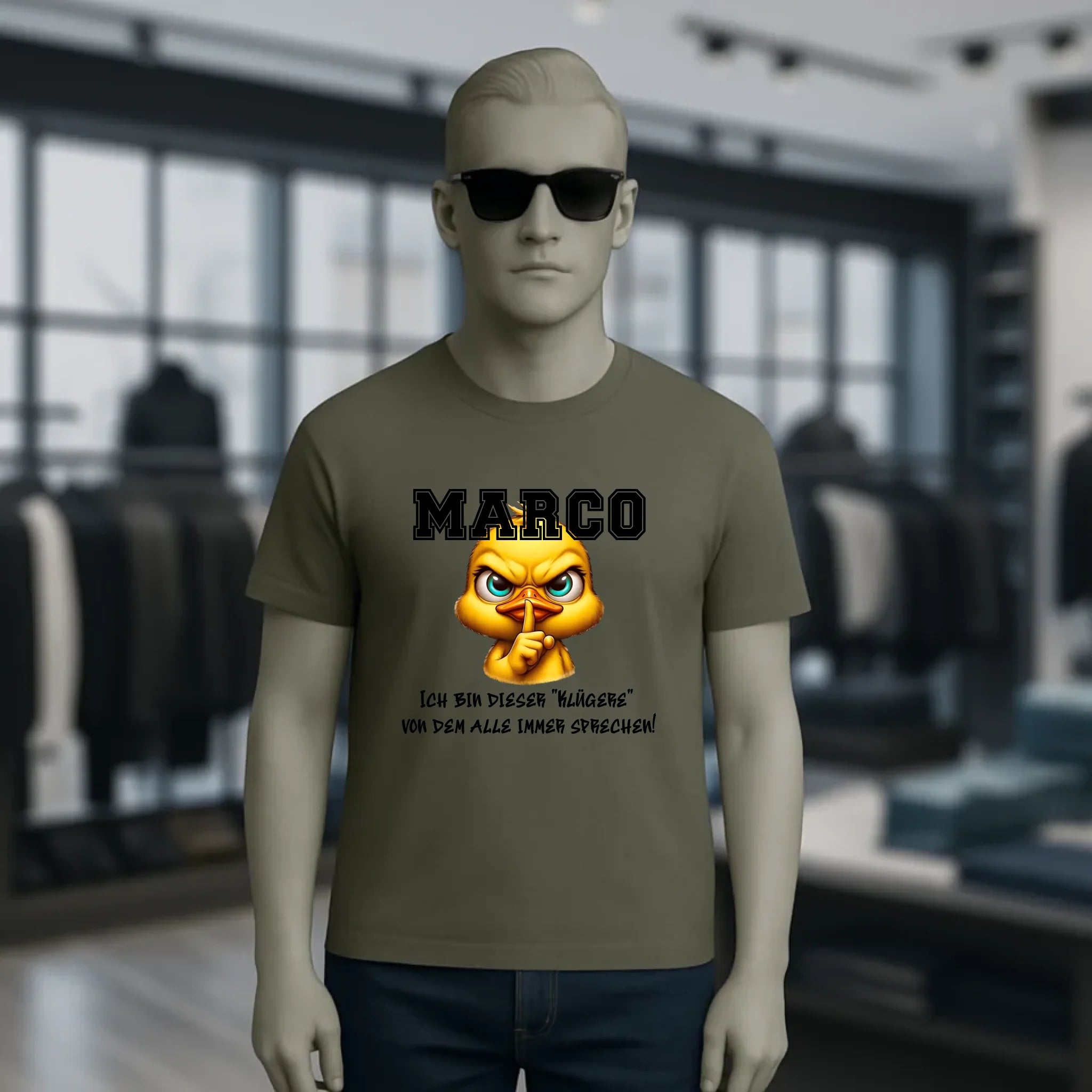 Smart Duck + WUNSCHNAME • Unisex Premium T-Shirt XS-5XL aus Bio-Baumwolle für Damen & Herren • Exklusivdesign • personalisiert