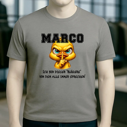 Smart Duck + WUNSCHNAME • Unisex Premium T-Shirt XS-5XL aus Bio-Baumwolle für Damen & Herren • Exklusivdesign • personalisiert