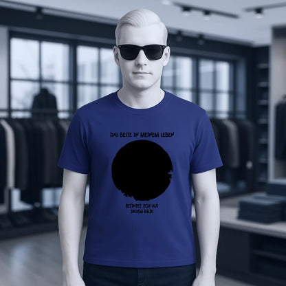 Dein Bild in Kreisform + Text • Unisex Premium T-Shirt XS-5XL aus Bio-Baumwolle für Damen & Herren • Exklusivdesign • personalisiert