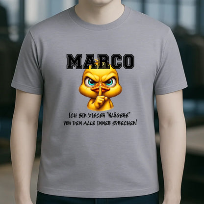 Smart Duck + WUNSCHNAME • Unisex Premium T-Shirt XS-5XL aus Bio-Baumwolle für Damen & Herren • Exklusivdesign • personalisiert