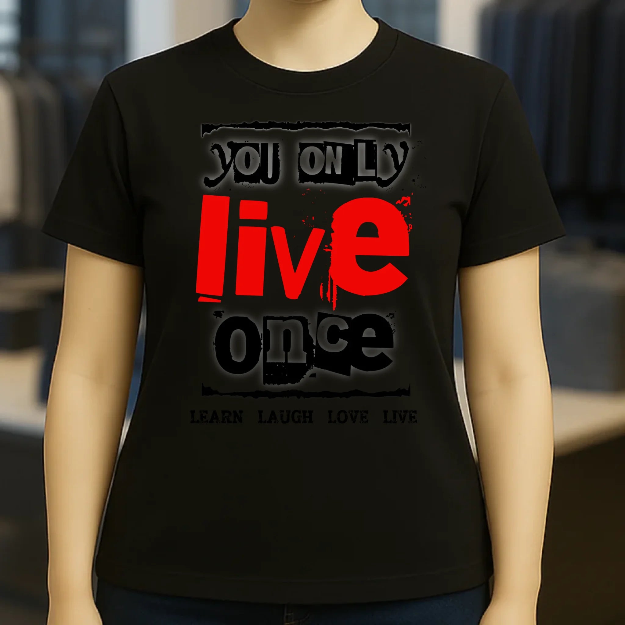 4in1-Kollektion: You only live once • für Damen & Herren • Exklusivdesign • personalisiert oder ohne Personalisierung