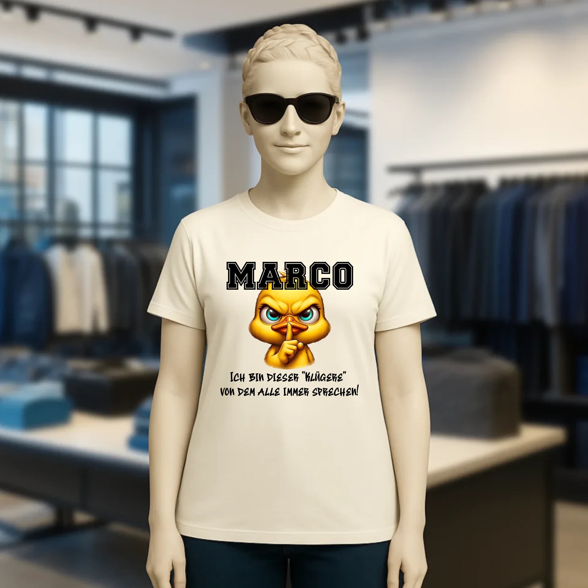 Smart Duck + WUNSCHNAME • Ladies Premium T-Shirt XS-2XL aus Bio-Baumwolle für Damen • Exklusivdesign • personalisiert
