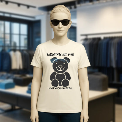 Echte Sternenkarte als Teddybär + Text • Ladies Premium T-Shirt XS-2XL aus Bio-Baumwolle für Damen • Exklusivdesign • personalisiert