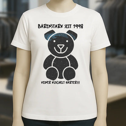 Echte Sternenkarte als Teddybär + Text • Ladies Premium T-Shirt XS-2XL aus Bio-Baumwolle für Damen • Exklusivdesign • personalisiert
