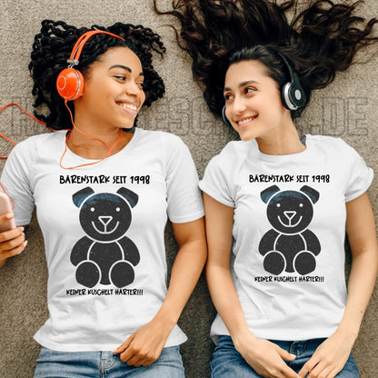 Echte Sternenkarte als Teddybär + Text • Ladies Premium T-Shirt XS-2XL aus Bio-Baumwolle für Damen • Exklusivdesign • personalisiert