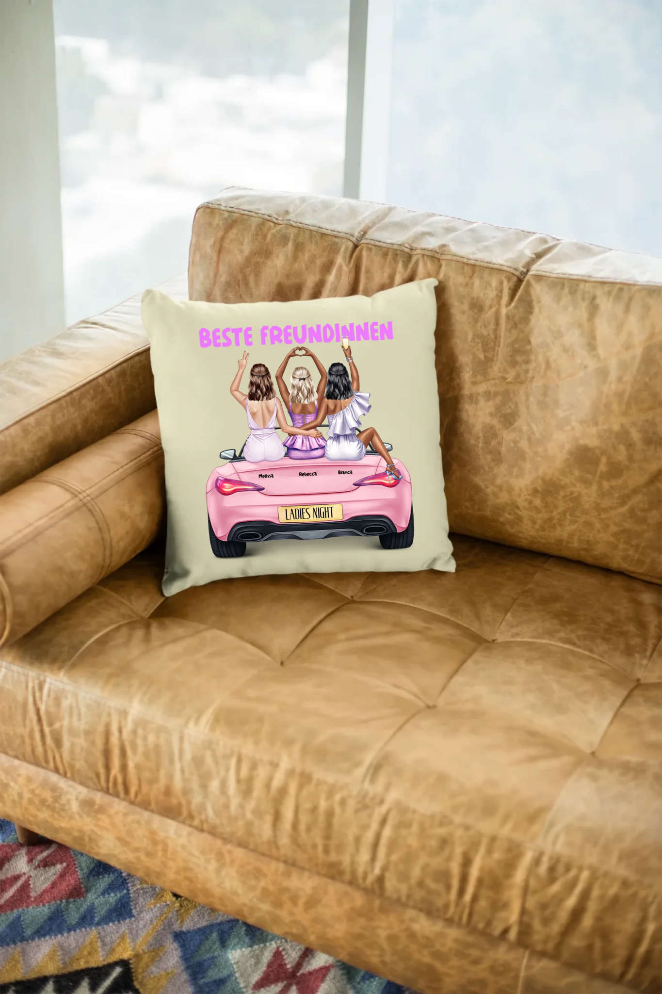 Vegas Girls • 1-3 Frauen • mit Wunschtext • Kissen 40x40 cm • personalisiert