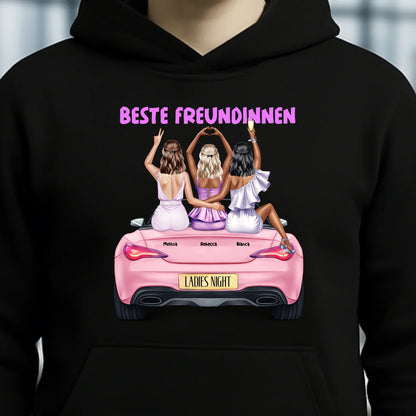 Vegas Girls • 1-3 Frauen • mit Wunschtext • Unisex Hoodie für Damen & Herren • Bio • personalisiert