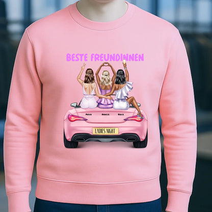 Vegas Girls • 1-3 Frauen • mit Wunschtext • Unisex Sweatshirt für Damen und Herren • Bio • personalisiert