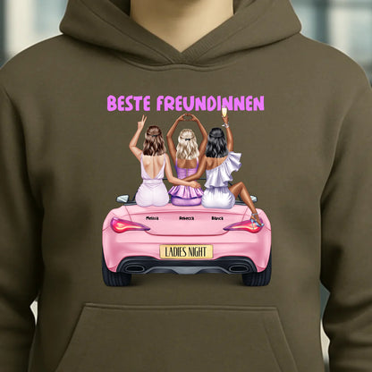 Vegas Girls • 1-3 Frauen • mit Wunschtext • Unisex Hoodie für Damen & Herren • Bio • personalisiert