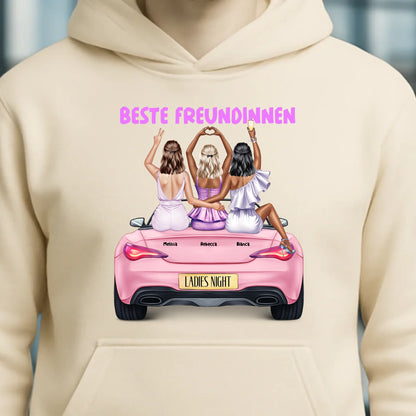 Vegas Girls • 1-3 Frauen • mit Wunschtext • Unisex Hoodie für Damen & Herren • Bio • personalisiert