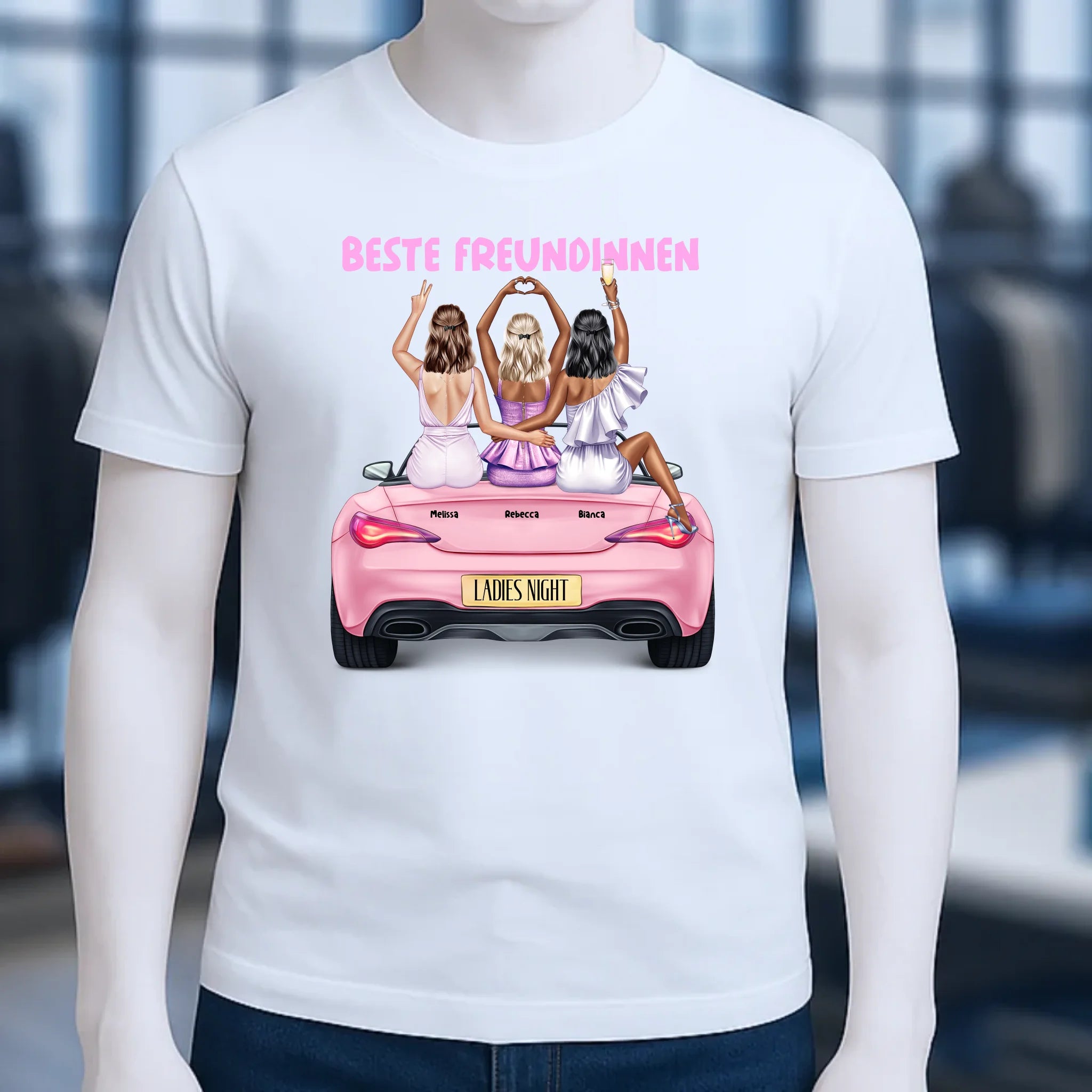 Vegas Girls • 1-3 Frauen • mit Wunschtext • Unisex T-Shirt für Damen & Herren • Bio • personalisiert