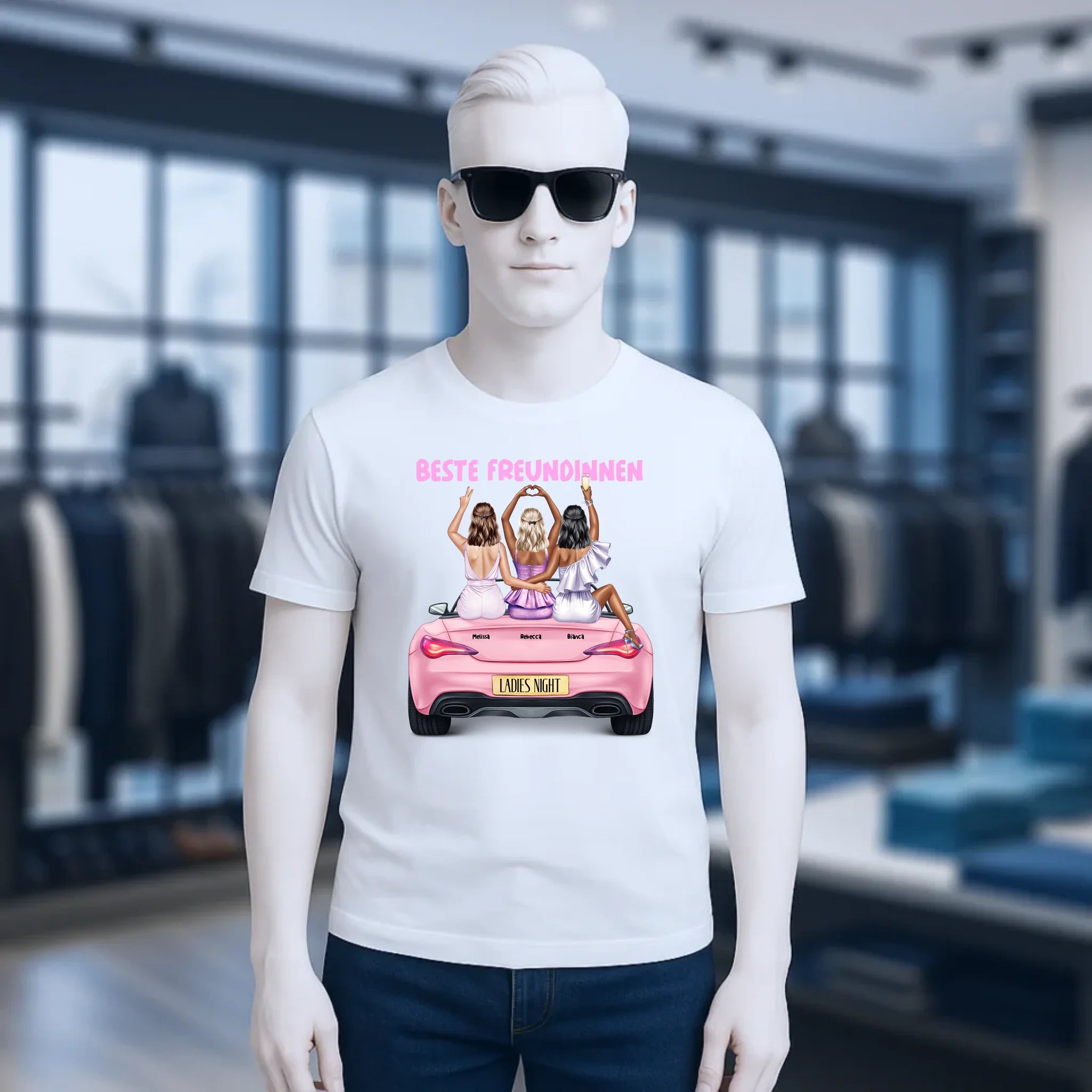Vegas Girls • 1-3 Frauen • mit Wunschtext • Unisex T-Shirt für Damen & Herren • Bio • personalisiert