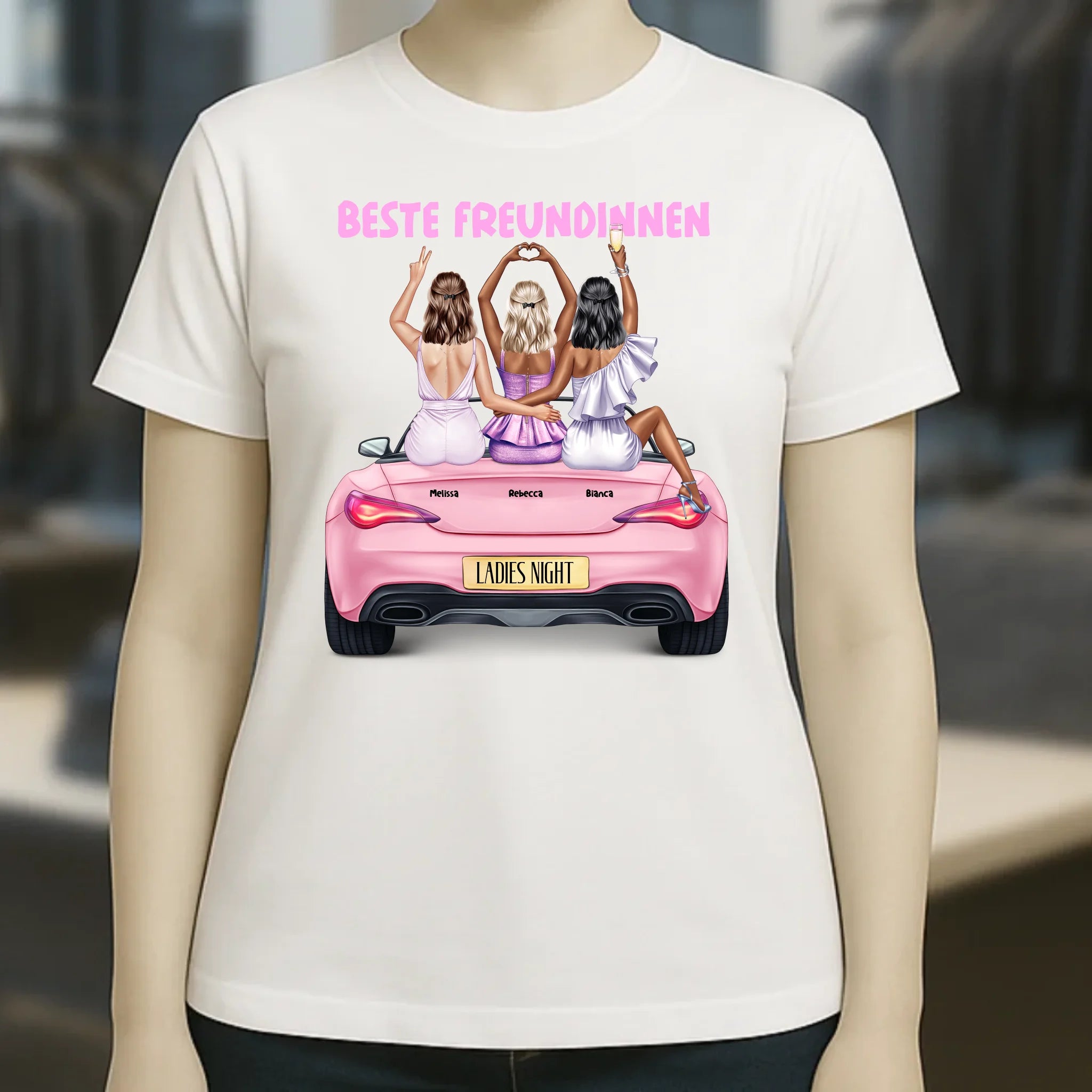 Vegas Girls • 1-3 Frauen • mit Wunschtext • Damen T-Shirt • Bio • personalisiert