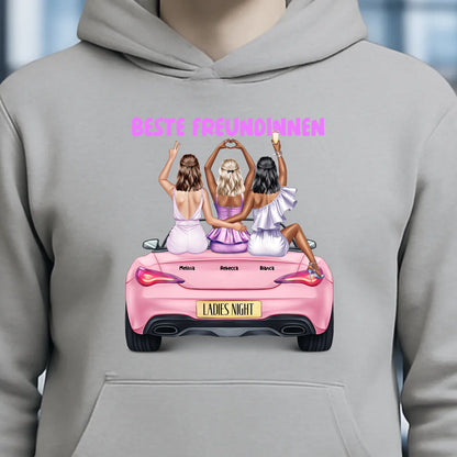 Vegas Girls • 1-3 Frauen • mit Wunschtext • Unisex Hoodie für Damen & Herren • Bio • personalisiert