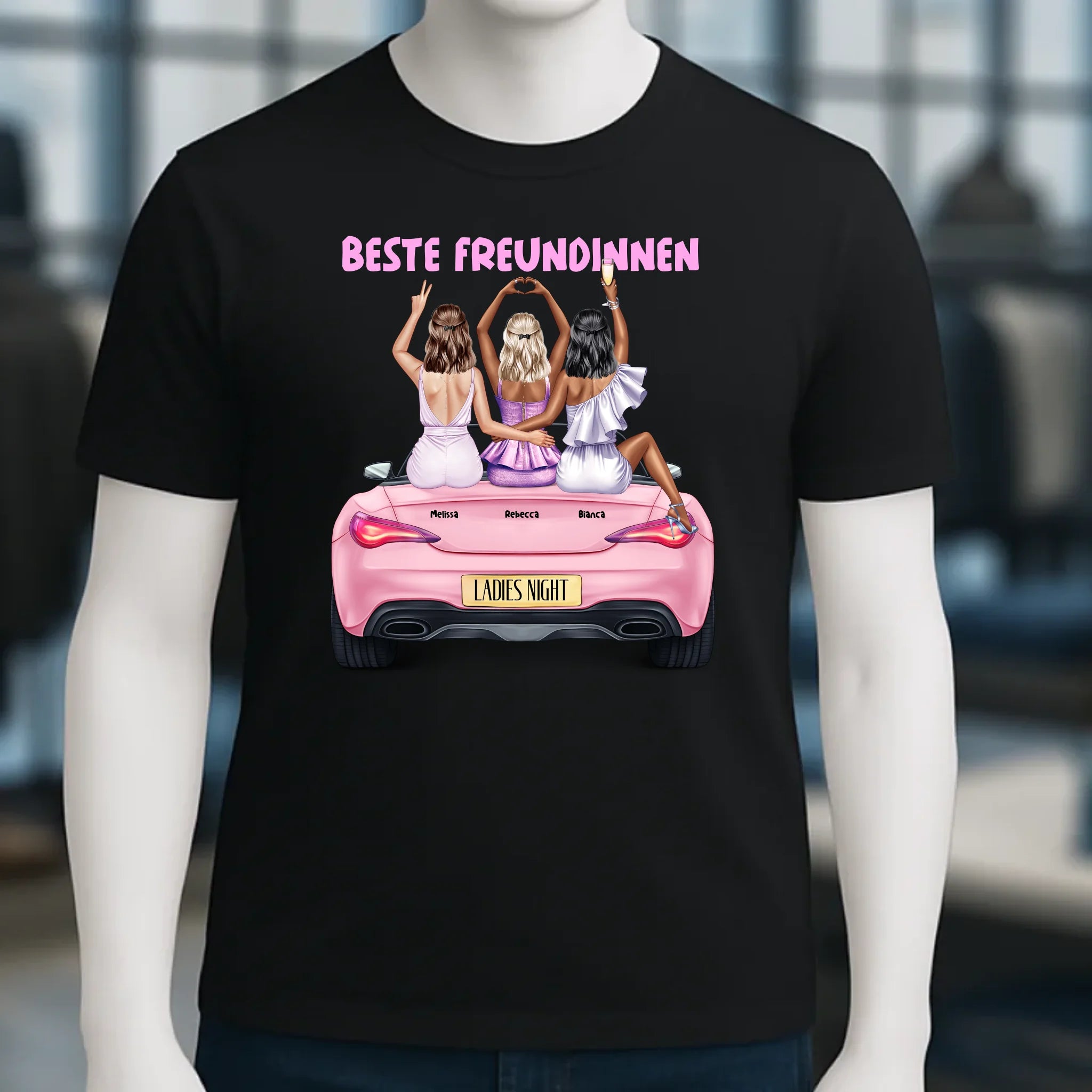 Vegas Girls • 1-3 Frauen • mit Wunschtext • Unisex T-Shirt für Damen & Herren • Bio • personalisiert