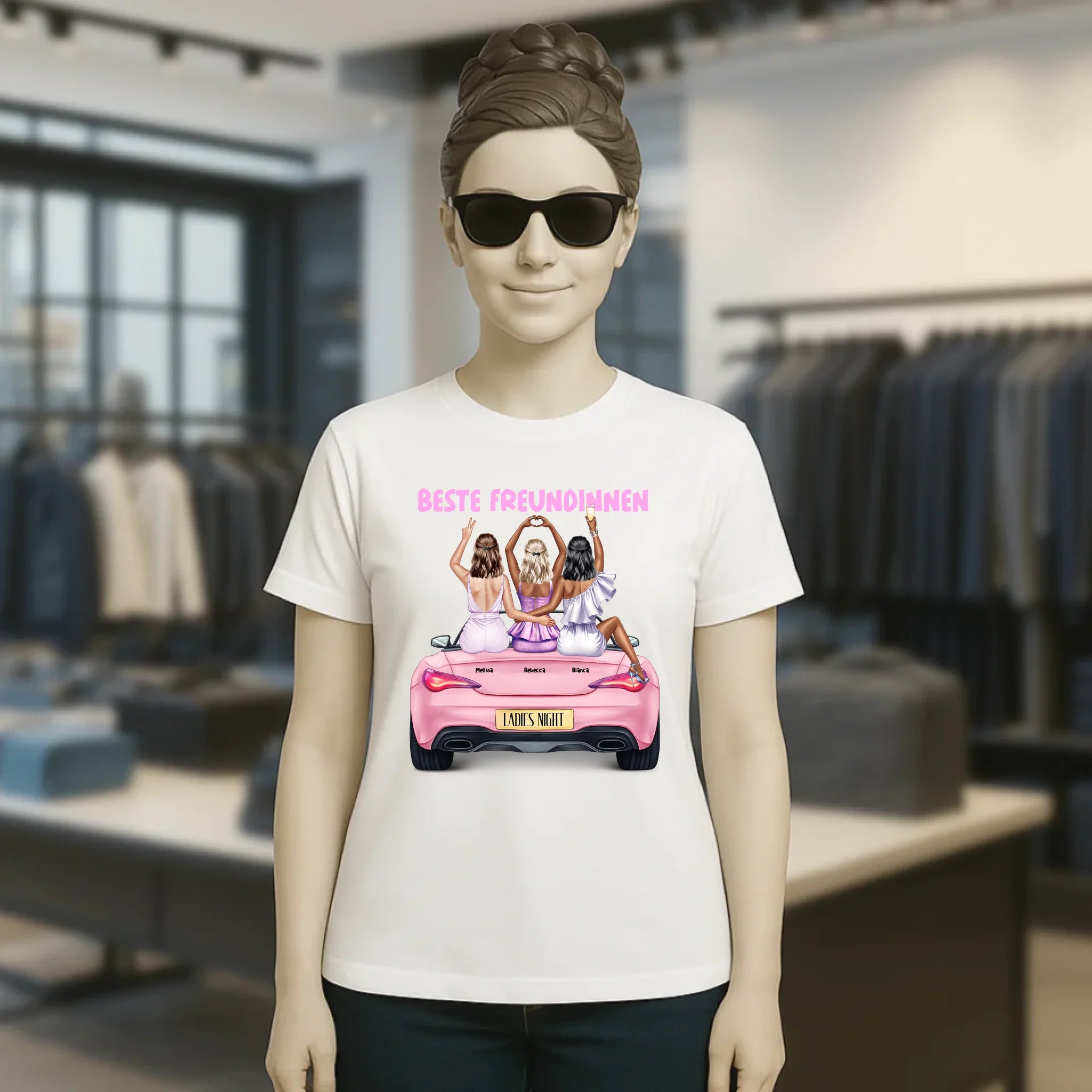 Vegas Girls • 1-3 Frauen • mit Wunschtext • Damen T-Shirt • Bio • personalisiert