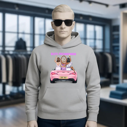 Vegas Girls • 1-3 Frauen • mit Wunschtext • Unisex Hoodie für Damen & Herren • Bio • personalisiert