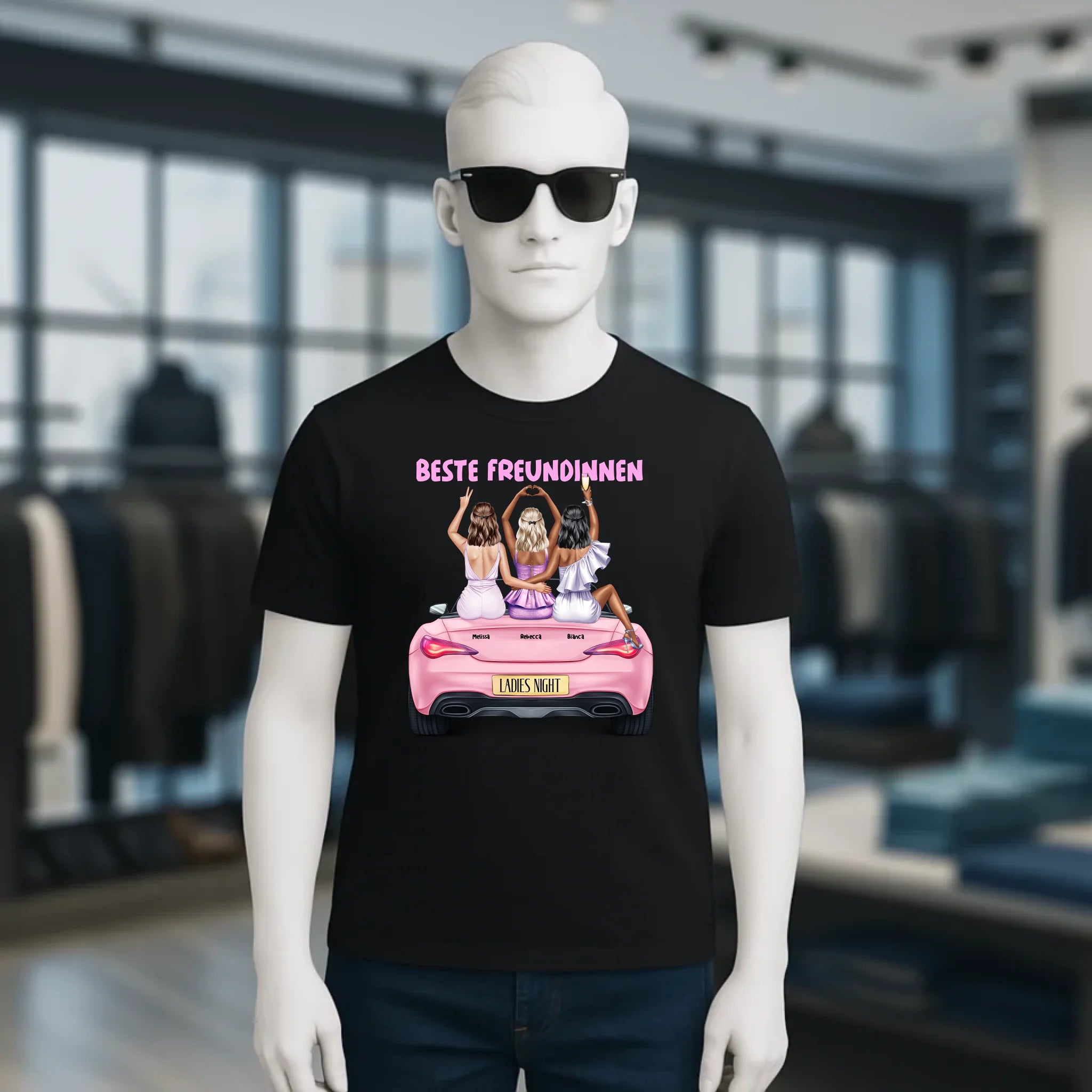 Vegas Girls • 1-3 Frauen • mit Wunschtext • Unisex T-Shirt für Damen & Herren • Bio • personalisiert