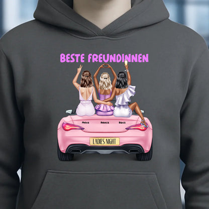 Vegas Girls • 1-3 Frauen • mit Wunschtext • Unisex Hoodie für Damen & Herren • Bio • personalisiert