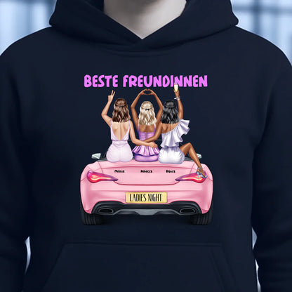 Vegas Girls • 1-3 Frauen • mit Wunschtext • Unisex Hoodie für Damen & Herren • Bio • personalisiert