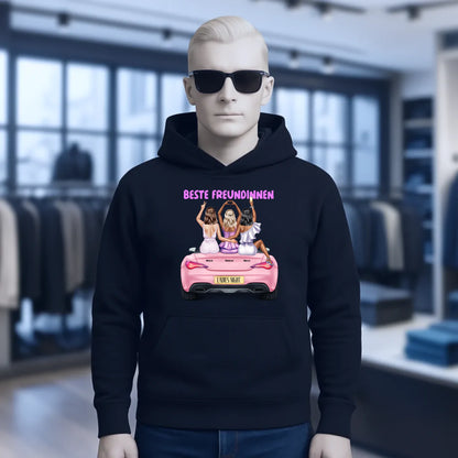 Vegas Girls • 1-3 Frauen • mit Wunschtext • Unisex Hoodie für Damen & Herren • Bio • personalisiert