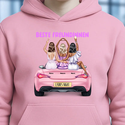 Vegas Girls • 1-3 Frauen • mit Wunschtext • Unisex Hoodie für Damen & Herren • Bio • personalisiert