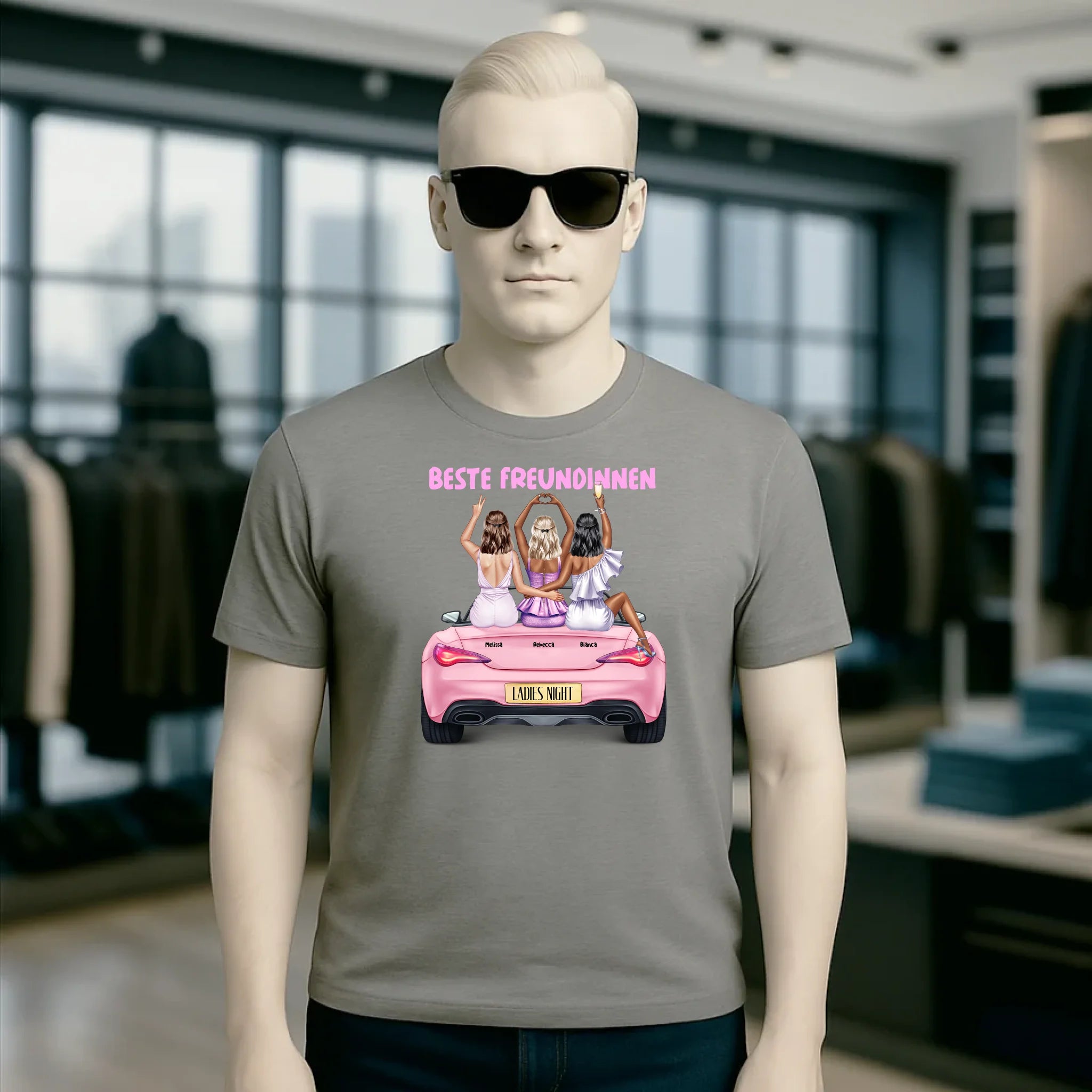 Vegas Girls • 1-3 Frauen • mit Wunschtext • Unisex T-Shirt für Damen & Herren • Bio • personalisiert