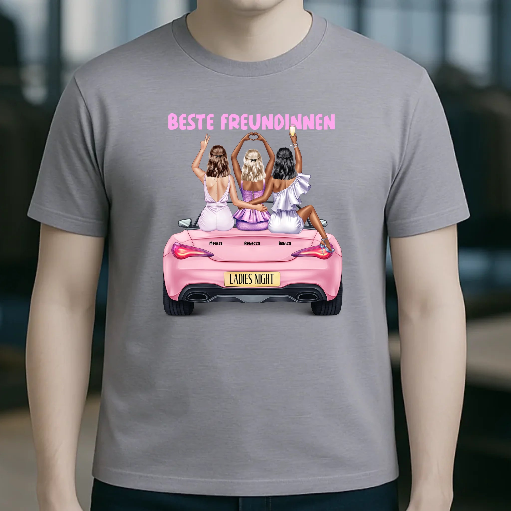 Vegas Girls • 1-3 Frauen • mit Wunschtext • Unisex T-Shirt für Damen & Herren • Bio • personalisiert