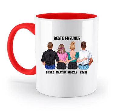 MIX Paare / Freunde • diverse Kombinationen mit Wunschtext • personalisierbar • zweifarbige Tasse spülmaschinenfest