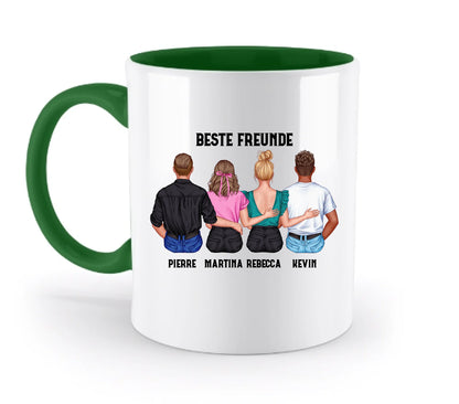 MIX Paare / Freunde • diverse Kombinationen mit Wunschtext • personalisierbar • zweifarbige Tasse spülmaschinenfest