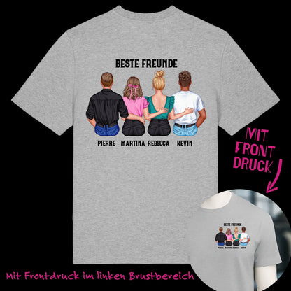 MIX Paare / Freunde • beidseitiger Druck • diverse Kombinationen mit Wunschtext • Unisex T-Shirt für Damen & Herren • Bio • personalisiert