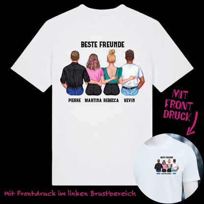 MIX Paare / Freunde • beidseitiger Druck • diverse Kombinationen mit Wunschtext • Unisex T-Shirt für Damen & Herren • Bio • personalisiert